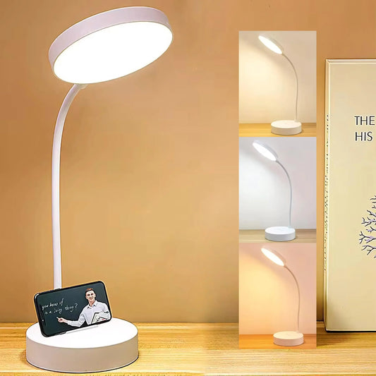 LED Desk Lamp Portable Table Light USB Charging 3 Brightness Eye Protection Touch Control Adjustable Gooseneck for Bedroom
