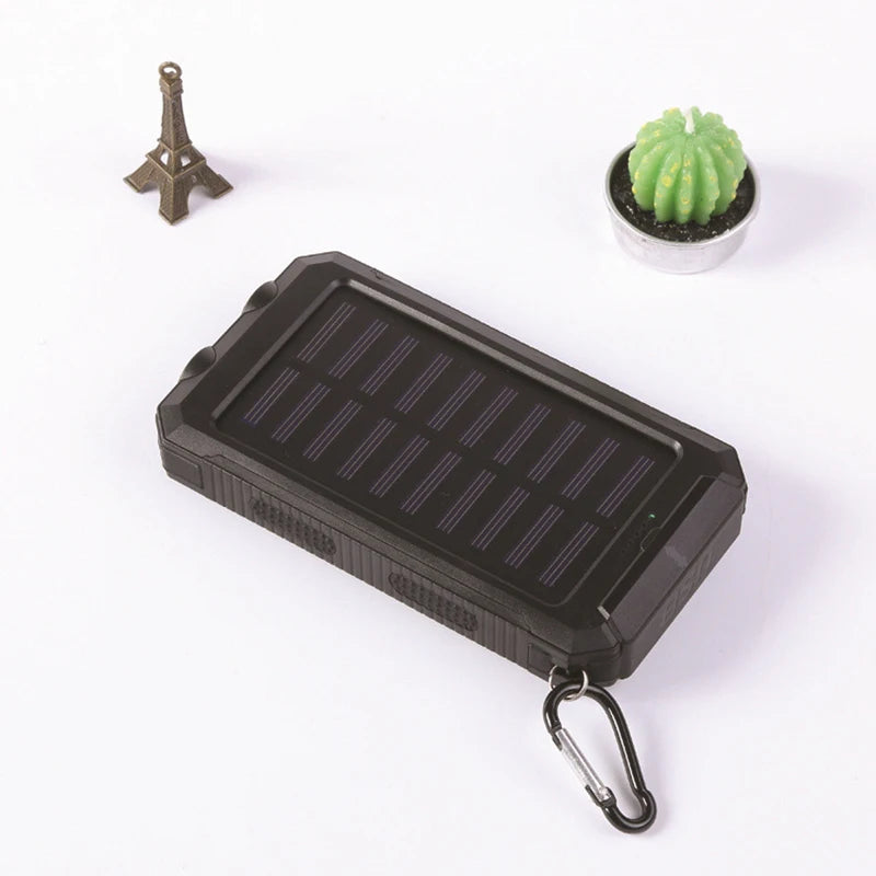 20000mah Waterproof Solar Powerbank Portable Large Capacity Charger Solar Fast Charging Waterproof With Compass For Ios Android